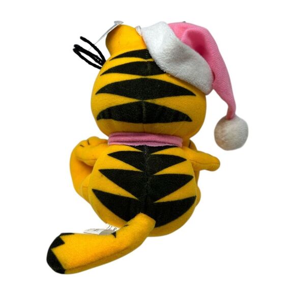 Garfield Pink Christmas Holiday Plush Toy With Santa Hat & Scarf Window Cling - Picture 2 of 16